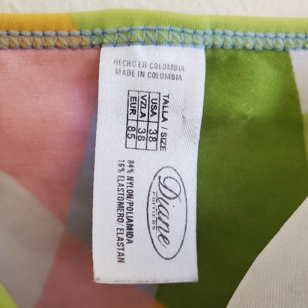 2/$20 Diane Poitiere Retro 70s Swimsuit Top - Picture 5 of 8